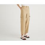 Pantalons classiques United Colors of Benetton beiges en lin Taille XL look casual pour femme 