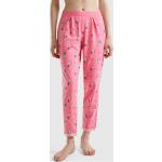 Pantalons de pyjama United Colors of Benetton roses en coton Snoopy Taille L pour femme 