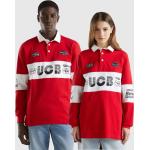 Polos de rugby United Colors of Benetton rouges à logo en coton à manches longues Taille L classiques pour femme 