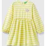 Robes imprimées United Colors of Benetton jaunes à rayures en coton pour fille de la boutique en ligne Benetton 