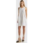 Robes United Colors of Benetton blanches en lin sans manches vegan sans manches à col rond Taille S pour femme 