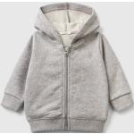 Sweats à capuche United Colors of Benetton gris clair en coton à motif lapins enfant bio éco-responsable 
