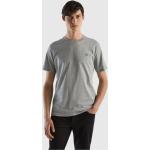 T-shirts United Colors of Benetton gris clair en coton à manches courtes bio éco-responsable à manches courtes Taille XL pour homme 