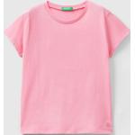 T-shirts à col rond United Colors of Benetton roses en coton enfant bio éco-responsable 