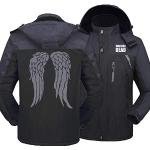 BENGZAN Mens Rain Jacket Fleece Coats for The Walking Dead Print Sweats à Capuche Imperméables Épaissir Coupe-Vent - Cadeau de Noël-A1||S