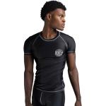 T-shirts de compression BenLee noirs en polyester à manches courtes à col rond Taille XXL pour homme 