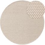Tapis ronds beiges en laine diamètre 150 cm 