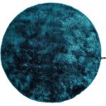 Tapis ronds turquoise en polyester diamètre 160 cm en promo 