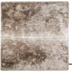 Tapis shaggy marron clair en polyester 200x200 en promo 