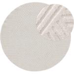 Tapis ronds blanc crème en polypropylène diamètre 160 cm en promo 