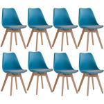 Chaises design turquoise en lot de 4 scandinaves 