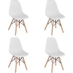 Chaises en plastique marron en plastique en lot de 4 scandinaves 