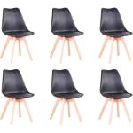 Chaises design marron en plastique finition mate en lot de 6 scandinaves 