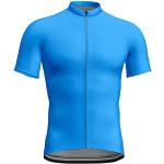 Maillots de cyclisme bleus à volants à manches longues à col rond Taille XL look fashion pour homme 