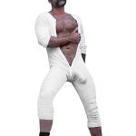 Sous-vêtements de ski d'hiver blancs en cuir synthétique imperméables respirants Taille XXL look fashion pour homme 