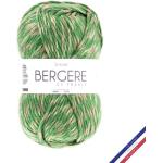 Bergère de France - JEANNE pelote de laine à tricoter et crochet (100g) - 55% de laine -6,5 mm - Fabrication Française - Gros fil mèche de laine chinée - Vert (GAZON OR)