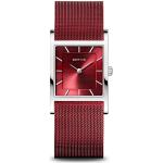 Montres-bracelet Bering rouges 5 ATM à quartz classiques en verre saphir pour femme en promo 