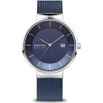 Montres-bracelet Bering bleus acier 5 ATM solaires look fashion en verre saphir pour homme en promo 