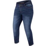 Jeans bleus en denim tapered stretch plus size pour femme en promo 