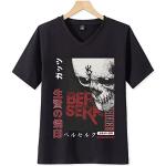 Berserk Tshirt, Japonais Manga Berserk Skull Knight T-Shirt Imprimé Unisexe, Anime Cosplay Costume Col en V Manches Courtes Tee Hommes/Femmes
