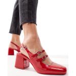 Chaussures d'été Bershka rouges à talons carrés Pointure 41 pour femme 