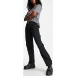 Jeans taille haute Bershka noirs délavés Taille XXS classiques pour femme en promo 