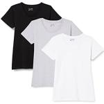 Berydale T-shirt avec col rond, Femmes, Noir/Blanc/Gris (lot de 3), XS