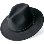 Chapeaux Fedora noirs en feutre 58 cm Taille 3 XL look fashion pour femme 