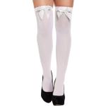Best Dressed White Over The Knee Hold-Up Stockings With White Satin Bow