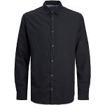 Chemises unies Jack & Jones Noos noires à manches longues Taille 3 XL plus size look fashion pour homme en promo 
