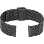 Bracelets de montre noirs en acier look fashion en maille milanaise en métal pour homme 