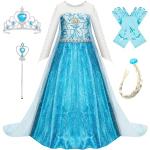 Beunique Robe Filles Reine des Neiges Costume et Accessoires Princesse Elsa Cosplay Robe de Soirée Carnaval Déguisements - Bleu - 100cm