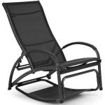 Beverly Wood Chaise longue à bascule bain de soleil aluminium noir