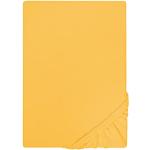 Draps housse Biberna jaunes en coton 200x200 cm 