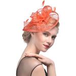Chapeaux orange camouflage en organza Tailles uniques look fashion pour femme 