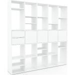 Bibliothèque - Blanc, design contemporain, avec porte Blanc et tiroir Blanc - 195 x 195 x 35 cm