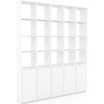 Bibliothèque - Blanc, pièce de caractère, rangements raffiné, avec porte Blanc - 195 x 233 x 35 cm, configurable