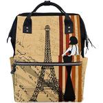 Sacs à dos de voyage en toile Tour Eiffel avec poches extérieures 