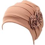 Bigood Femme Bonnet Doux Chapeau Fleur pour Cancer Chimio Perte de Cheveux Kaki