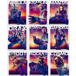 BigWigPrints Lot de 10 affiches murales des Gardiens de la Galaxie Vol. 3 personnages – avec Star-Lord, Gamora, Drax, Rocket, Groot, Nebula, Mantis, Kraglin et Cosmo (20,3 x 25,4 cm chacune)