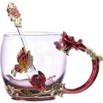Tasses en verre rouges en acier à motif papillons en promo 