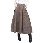 Jupes longues de mariage marron à carreaux maxi Taille XL look fashion pour femme 