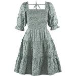 Robes à manches courtes vertes à fleurs Taille 11 ans look fashion pour fille de la boutique en ligne Amazon.fr 