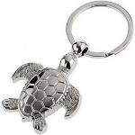 Porte-clés argentés en acier à motif tortues look fashion 