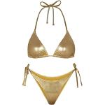 Micro bikinis dorés Taille S look fashion pour femme 