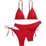 Maillots de bain bandeau rouges Taille XXS look sportif pour femme 
