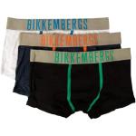 Bikkembergs Boxer Homme Pack 3 pièces sous-vêtements en Coton élastique exposé Article BKK1UTR12TR tri-Pack Trunks, Assorted Color Black/Blue/White, 4