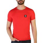 T-shirts col rond Bikkembergs rouges en coton à manches courtes à col rond Taille L classiques pour homme 