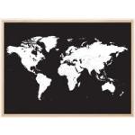 Affiches blanches imprimé carte du monde 