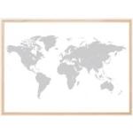 Affiches grises imprimé carte du monde 